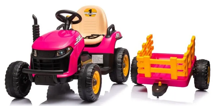 Tractor electric cu remorca Lean Cars BBH-030 (Pink) - 16