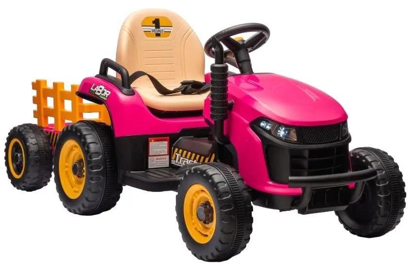 Tractor electric cu remorca Lean Cars BBH-030 (Pink)