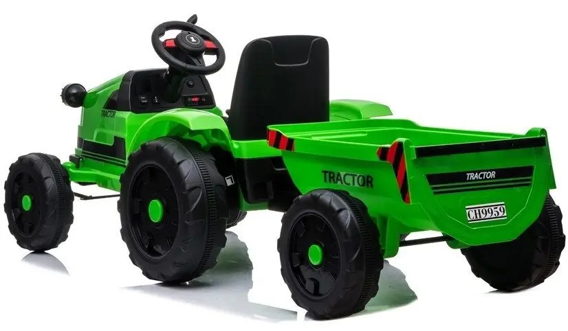 Электротрактор с прицепом Lean Cars Traktor CH9959 (Green) - 3