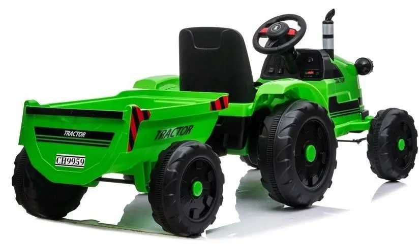 Электротрактор с прицепом Lean Cars Traktor CH9959 (Green) - 5
