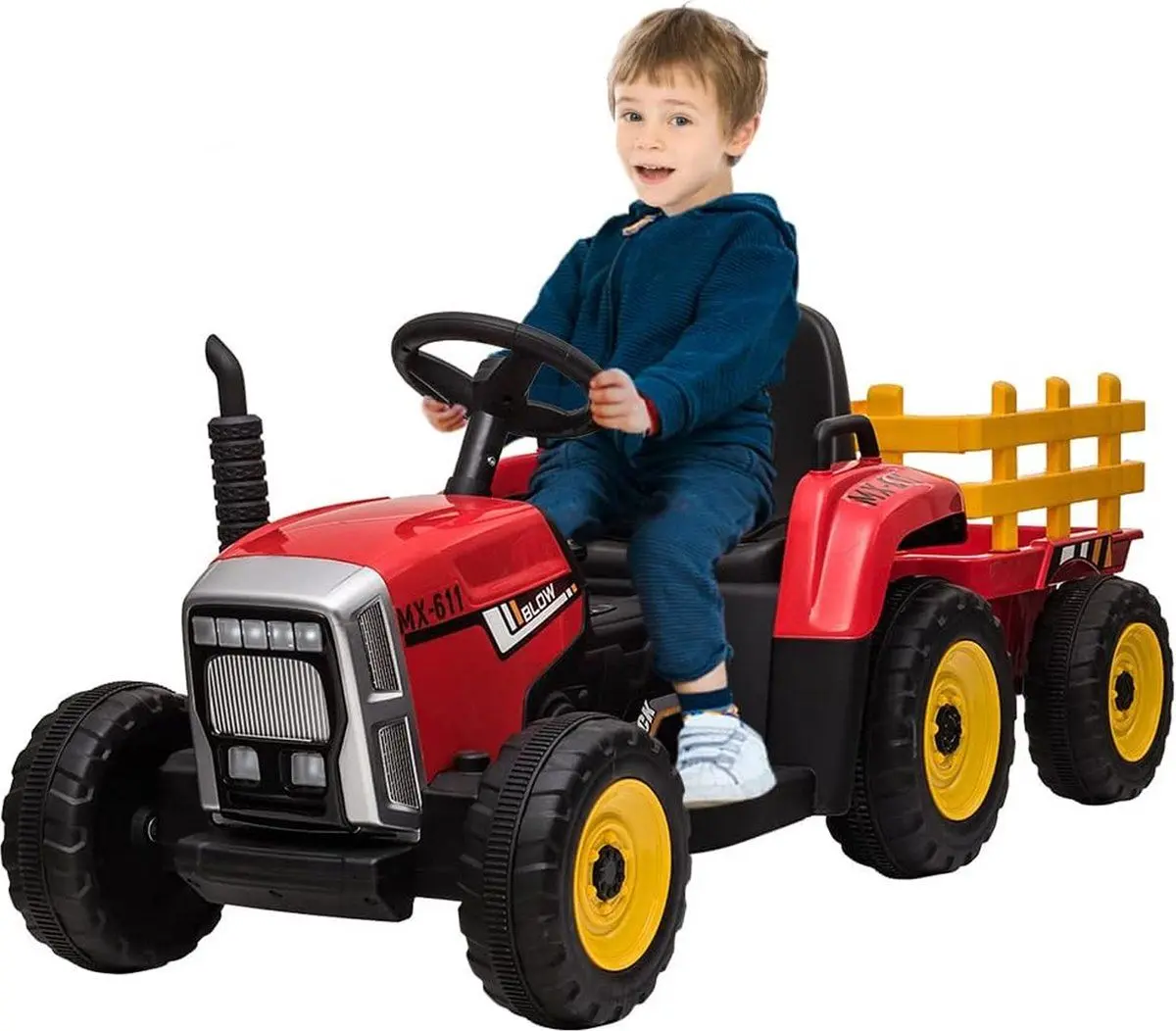 Tractor electric cu remorca Lean Cars XMX611 (Red)