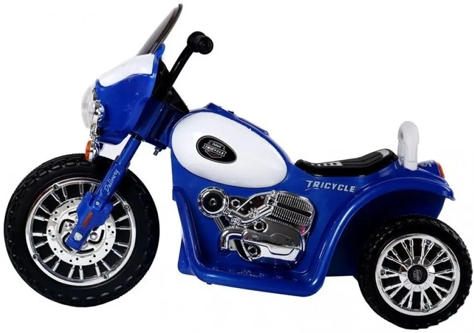Электромотоцикл Lean Cars Chopper JT Police (Blue) - 6