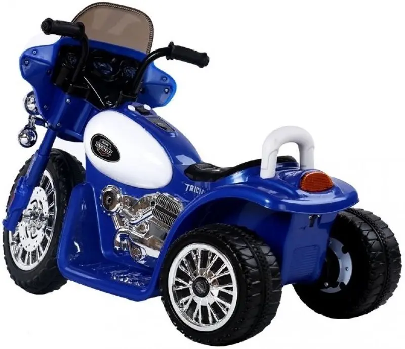 Электромотоцикл Lean Cars Chopper JT Police (Blue) - 5