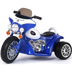 Электромотоцикл Lean Cars Chopper JT Police (Blue) Thumb