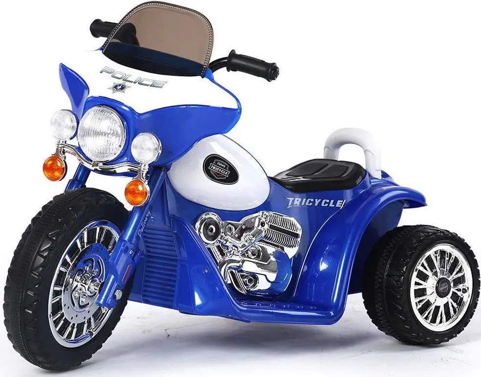 Электромотоцикл Lean Cars Chopper JT Police (Blue) - 3