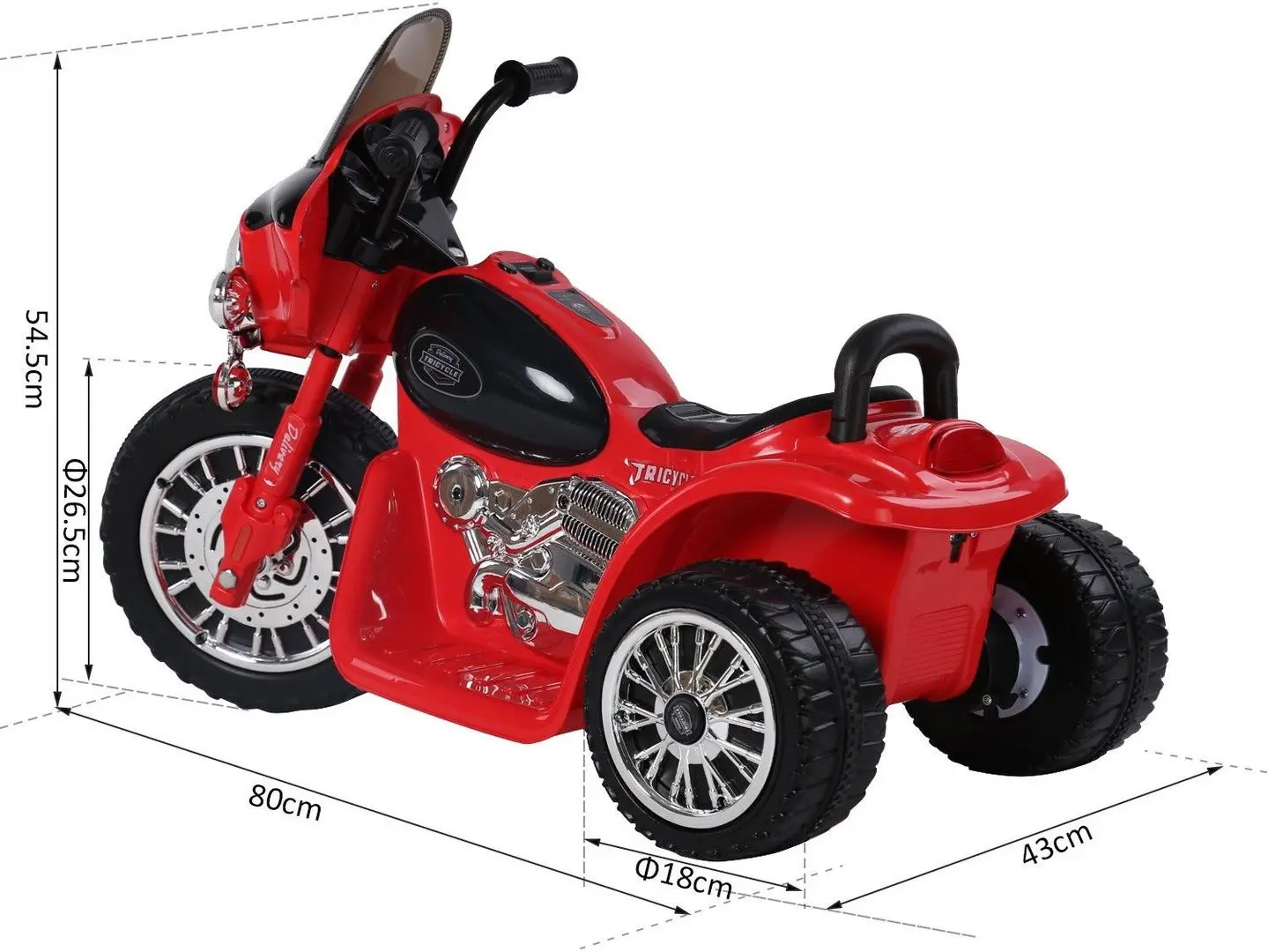 Электромотоцикл Lean Cars Chopper JT Police (Red) - 6