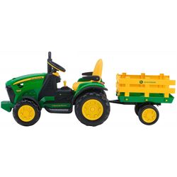 Tractor electric cu remorca Peg Perego John Deere Ground Force (Green/Yellow) Thumb