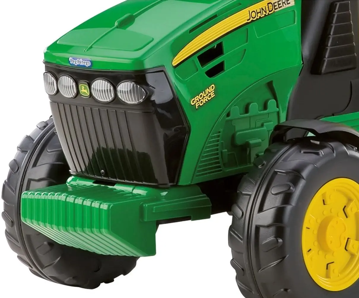 Tractor electric cu remorca Peg Perego John Deere Ground Force (Green/Yellow) - 3