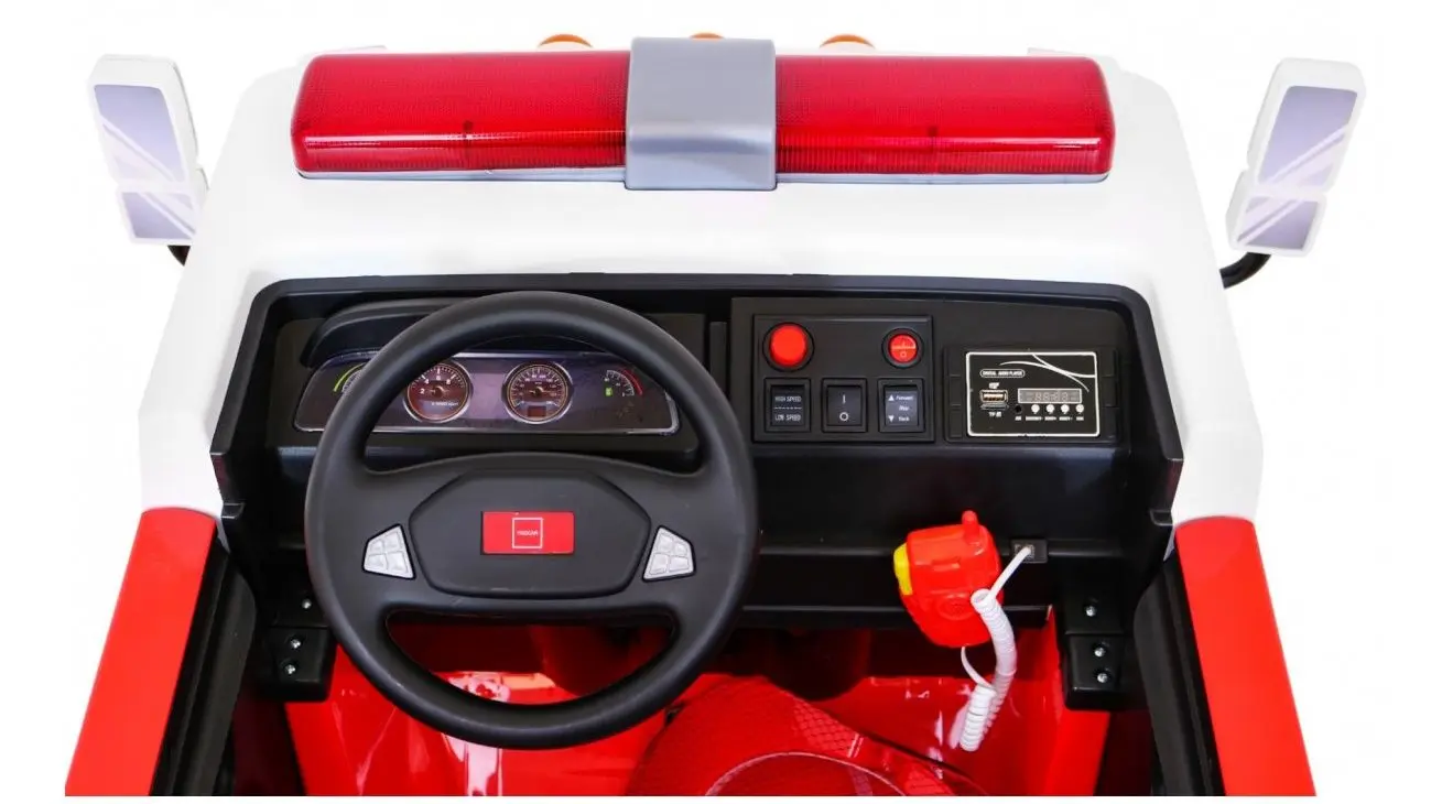 Masinuta electrica Ramiz Fire Truck (Red) - 6