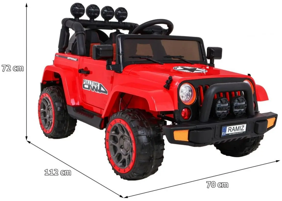Maşinuţă electrică Ramiz Full Time Off-Road 4WD (Red/Black)
