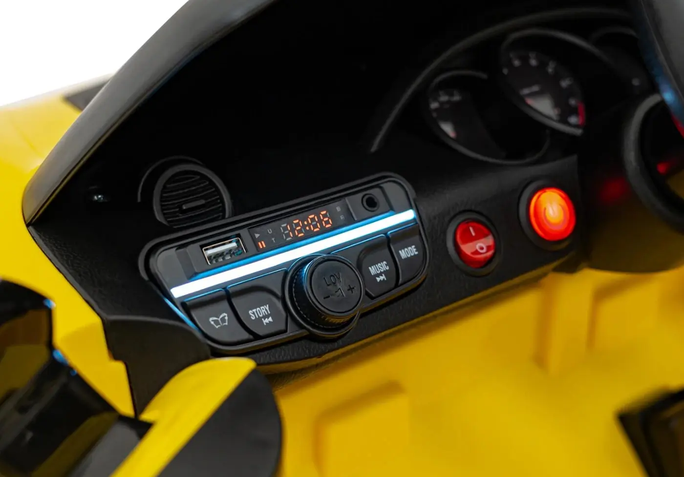 Masinuta electrica Ramiz Porsche Spyder RS 718 (Yellow)