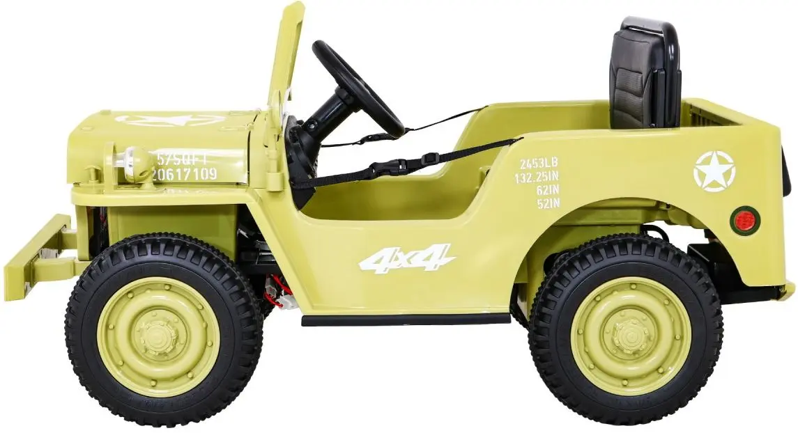 Masinuta electrică Ramiz Retro Military (Beige)