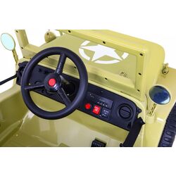 Masinuta electrică Ramiz Retro Military (Beige) Thumb