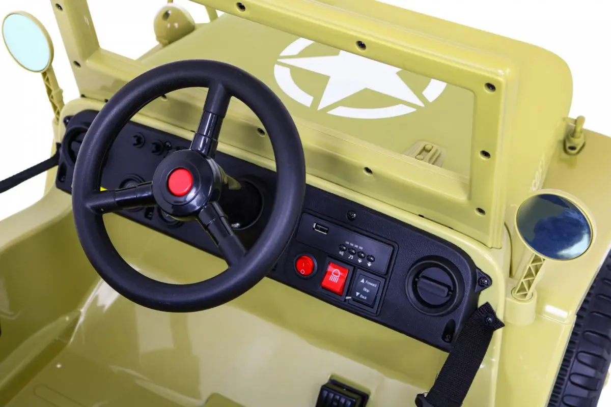 Masinuta electrică Ramiz Retro Military (Beige)