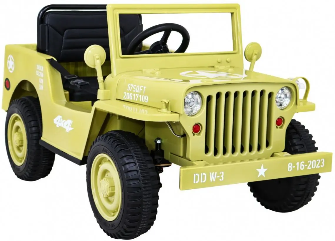 Masinuta electrică Ramiz Retro Military (Beige)