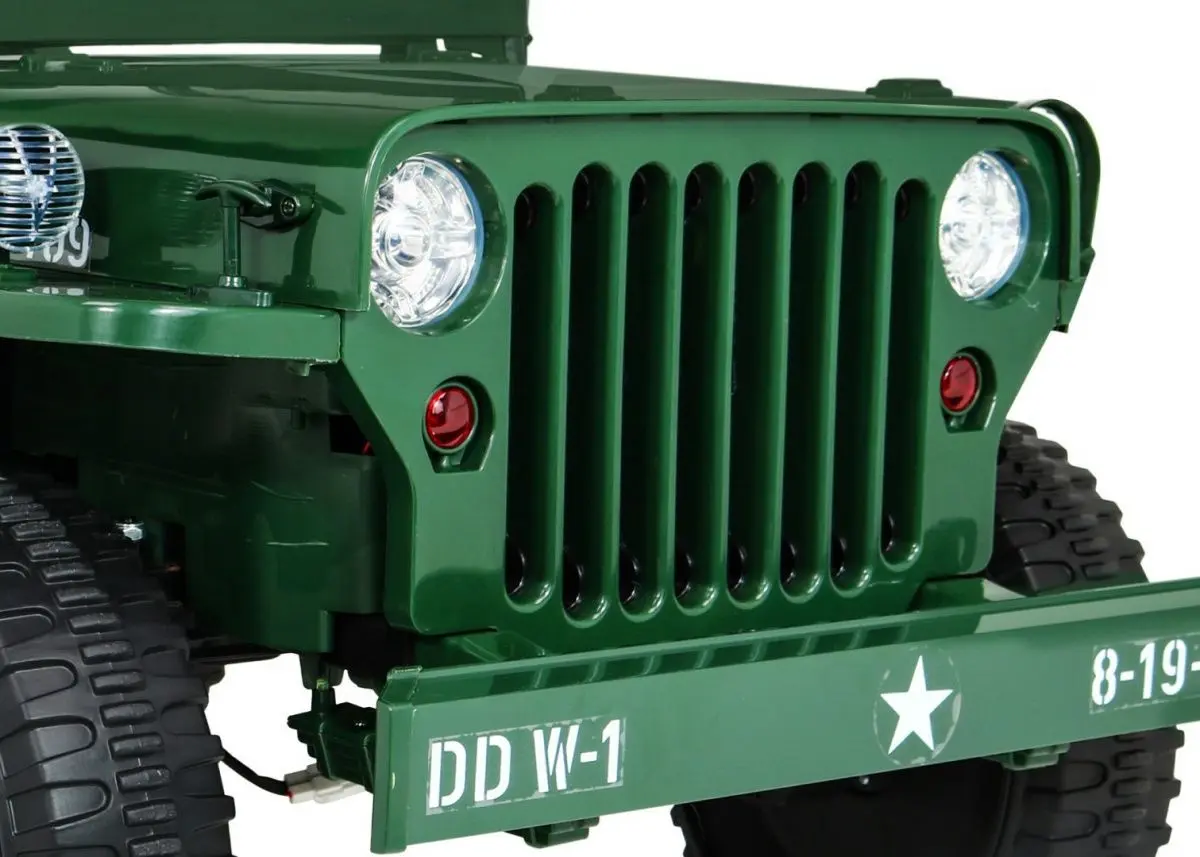 Masinuta electrică Ramiz Retro Military Vehicle 4x4 (Green) - 13