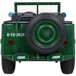 Masinuta electrică Ramiz Retro Military Vehicle 4x4 (Green) Thumb