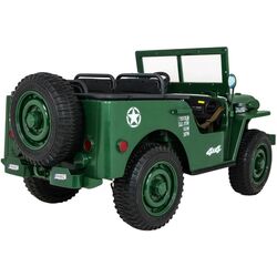 Masinuta electrică Ramiz Retro Military Vehicle 4x4 (Green) Thumb