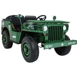 Masinuta electrică Ramiz Retro Military Vehicle 4x4 (Green) Thumb