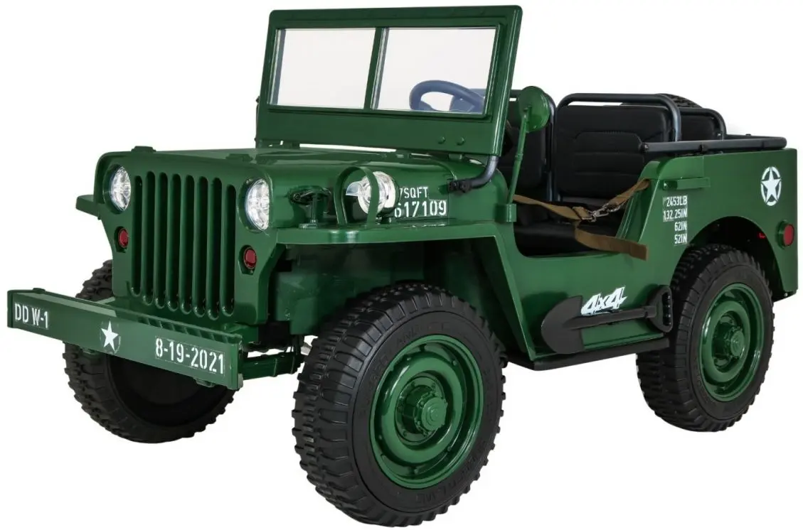 Masinuta electrică Ramiz Retro Military Vehicle 4x4 (Green)