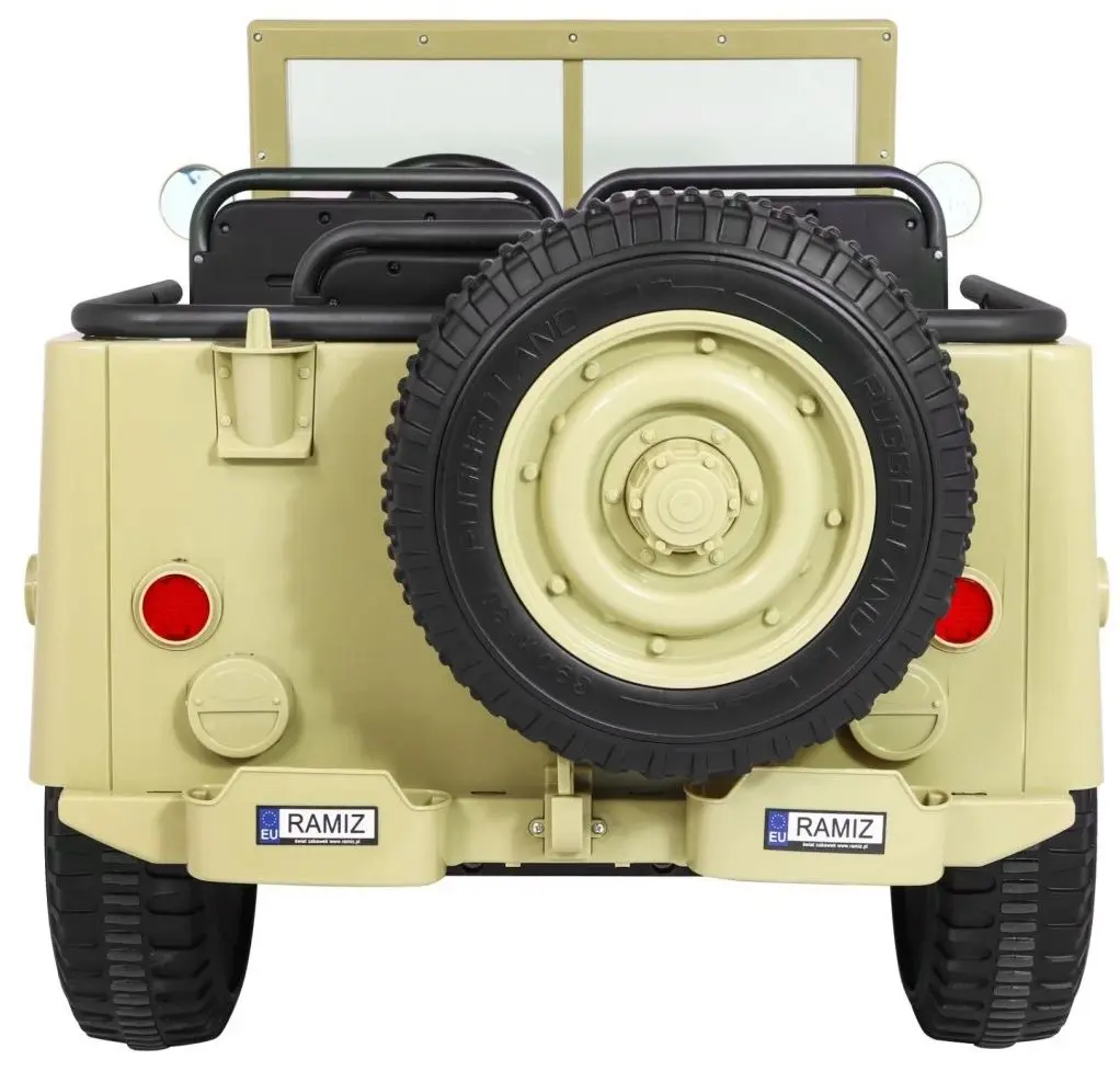 Электромобиль Ramiz Retro Military Vehicle 4x4 (Sand) - 7
