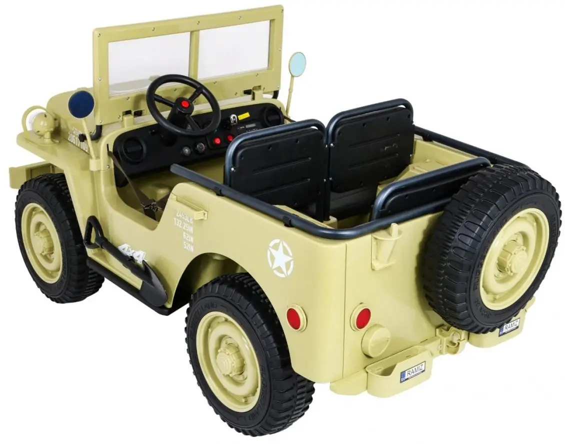 Электромобиль Ramiz Retro Military Vehicle 4x4 (Sand) - 6