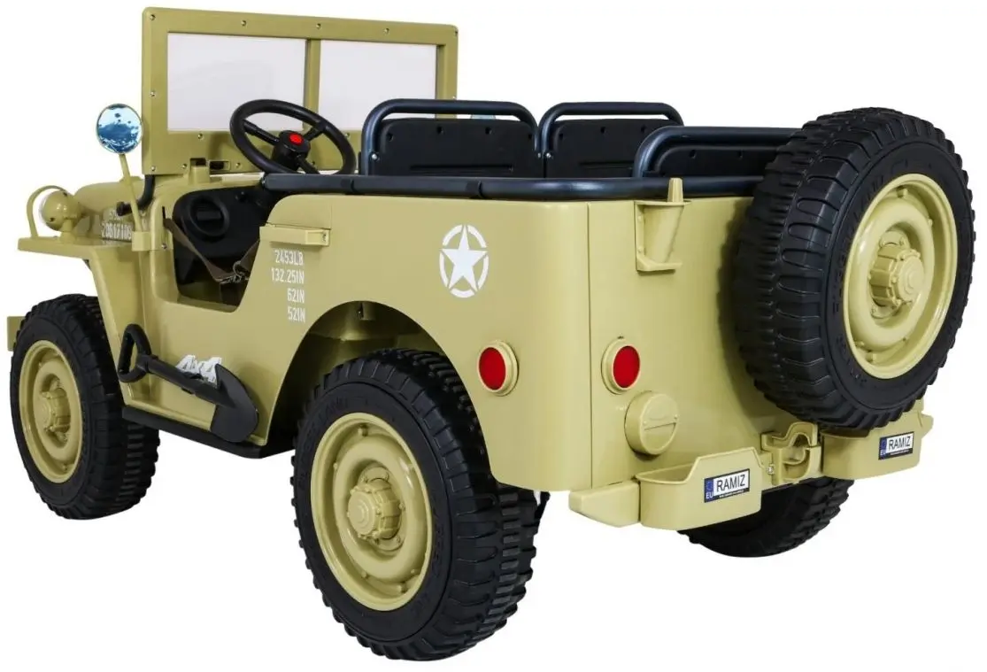Электромобиль Ramiz Retro Military Vehicle 4x4 (Sand) - 5