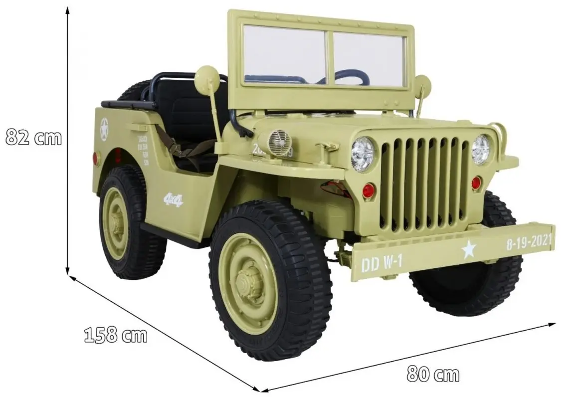 Электромобиль Ramiz Retro Military Vehicle 4x4 (Sand) - 3