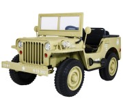 Masinuta electrica Ramiz Retro Military Vehicle 4x4 (Sand)