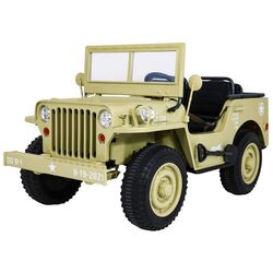 Masinuta electrica Ramiz Retro Military Vehicle 4x4 (Sand)