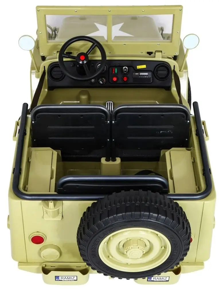 Электромобиль Ramiz Retro Military Vehicle 4x4 (Sand) - 17