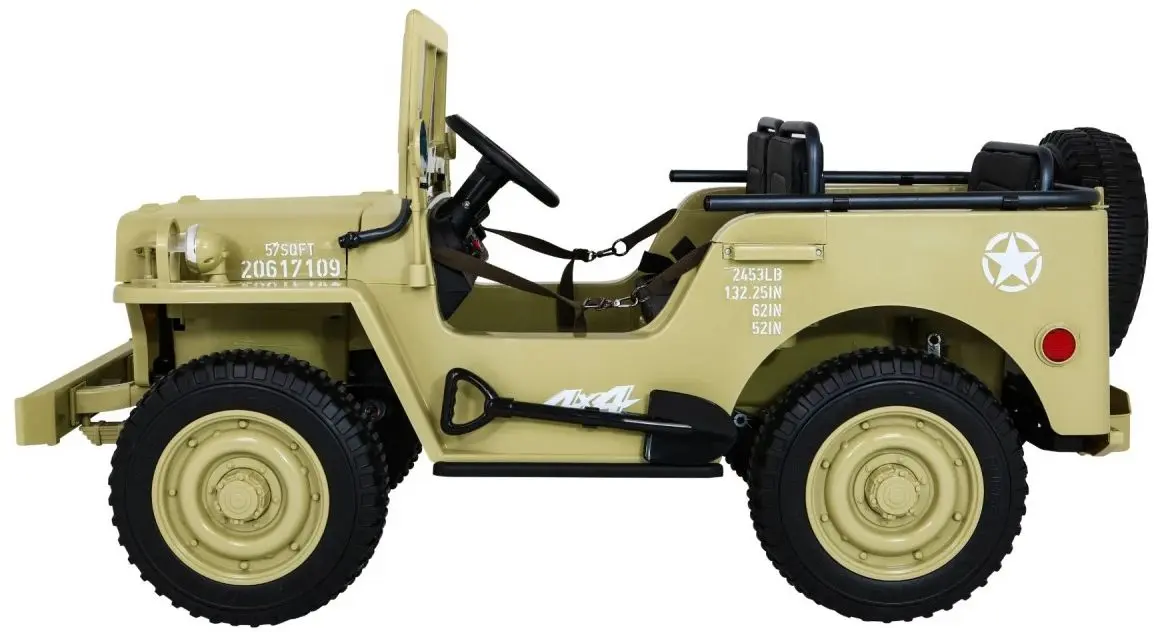 Электромобиль Ramiz Retro Military Vehicle 4x4 (Sand) - 16