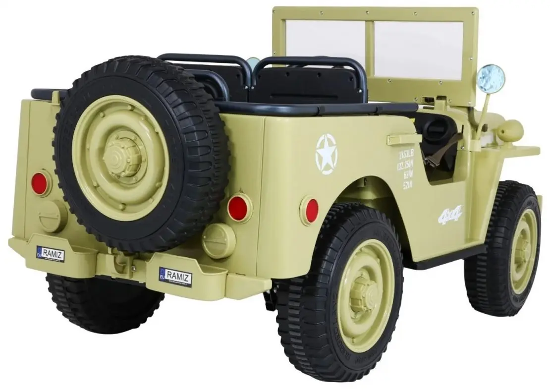 Электромобиль Ramiz Retro Military Vehicle 4x4 (Sand) - 15
