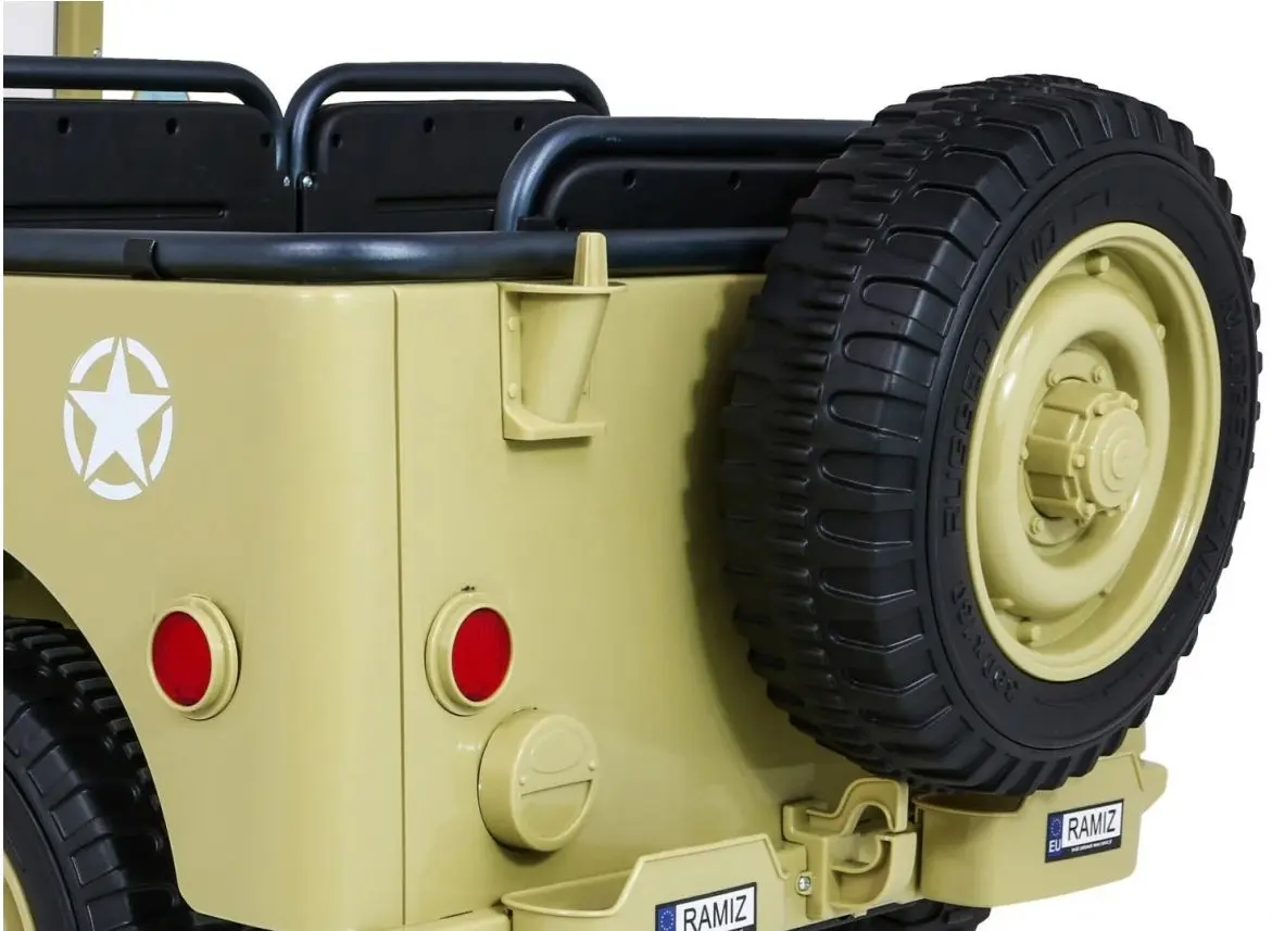 Электромобиль Ramiz Retro Military Vehicle 4x4 (Sand) - 14