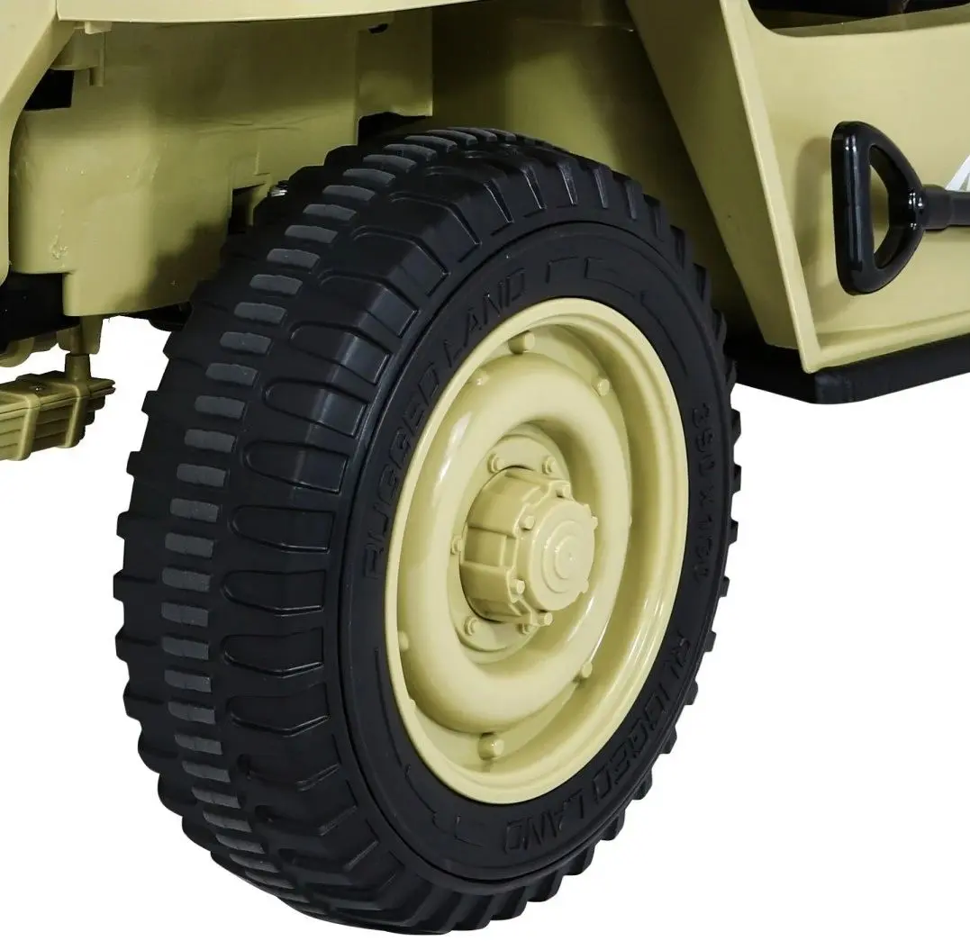 Электромобиль Ramiz Retro Military Vehicle 4x4 (Sand) - 13