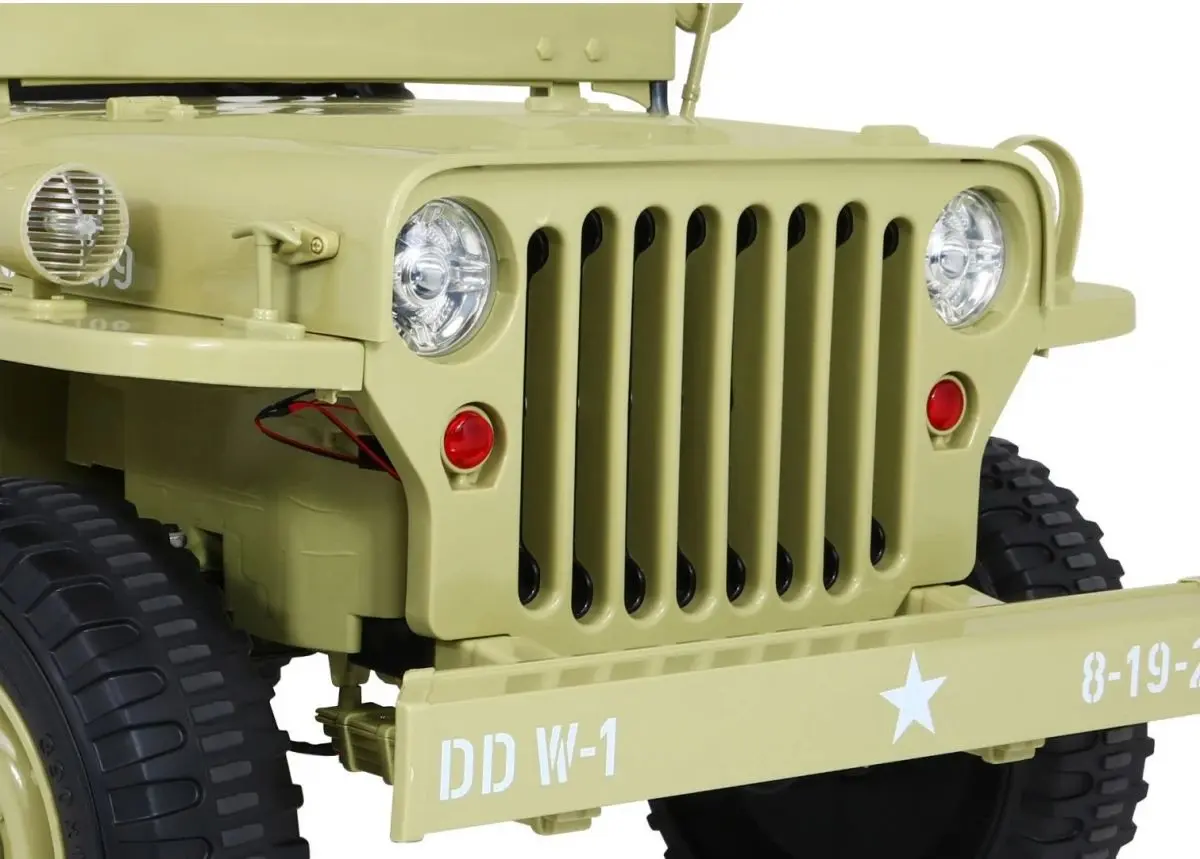 Электромобиль Ramiz Retro Military Vehicle 4x4 (Sand) - 12