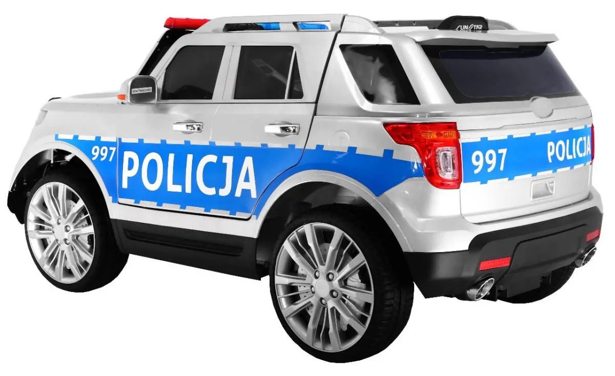 Masinuta electrică Ramiz SUV Poland Police (White/Blue) - 4