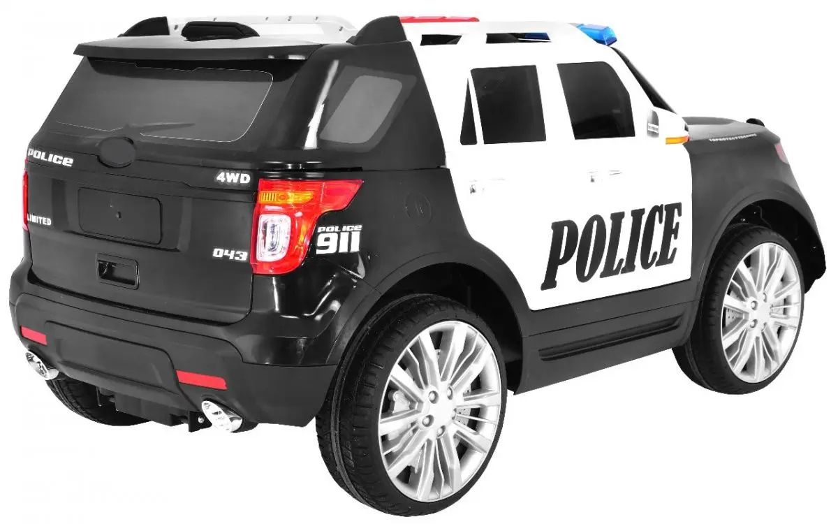 Masinuta electrică Ramiz SUV Police (White/Black)