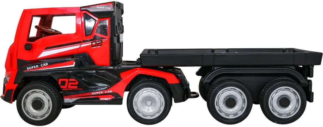 Maşinuţă electrică cu remorcă Ramiz Super Truck (Red/Black) - 2