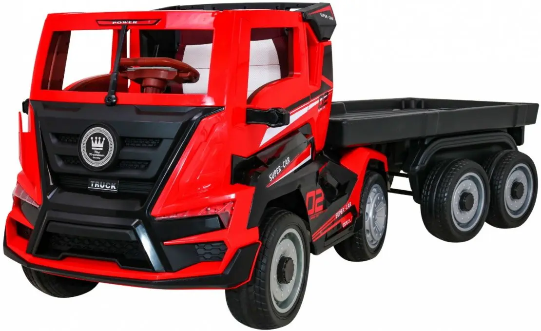 Maşinuţă electrică cu remorcă Ramiz Super Truck (Red/Black)