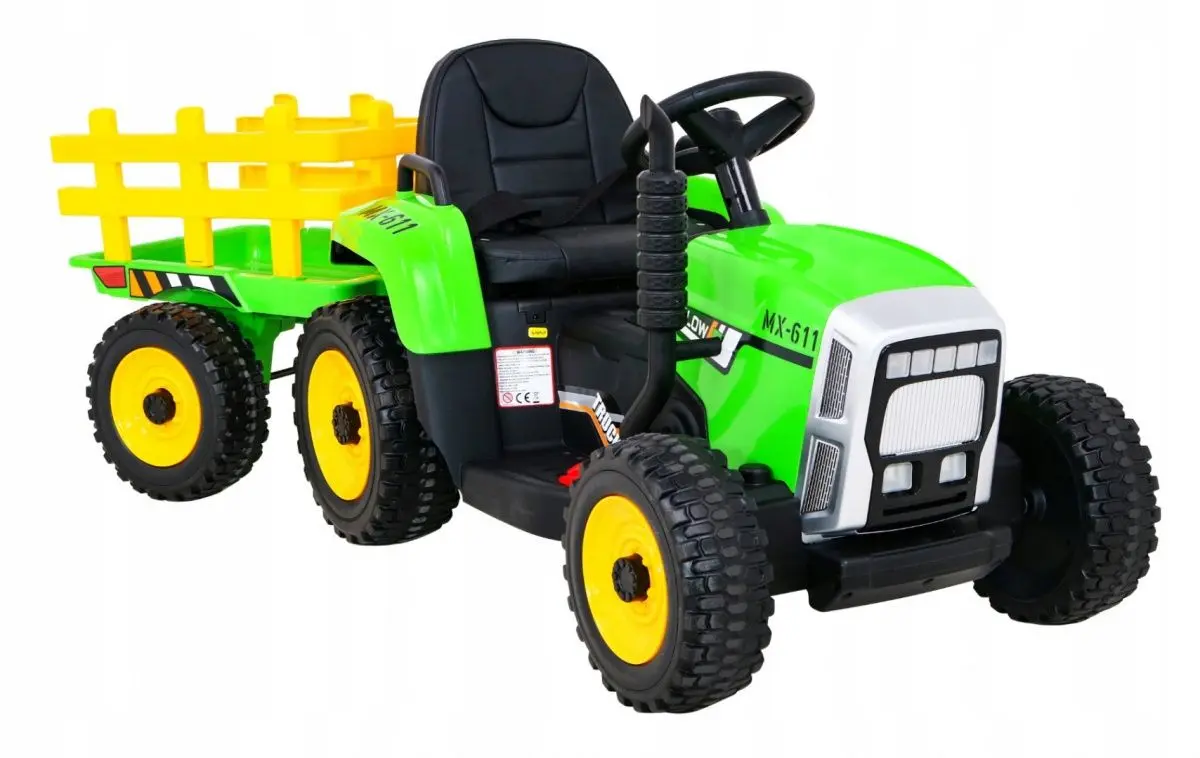 Tractor electric cu remorcă Ramiz Blow (Green)