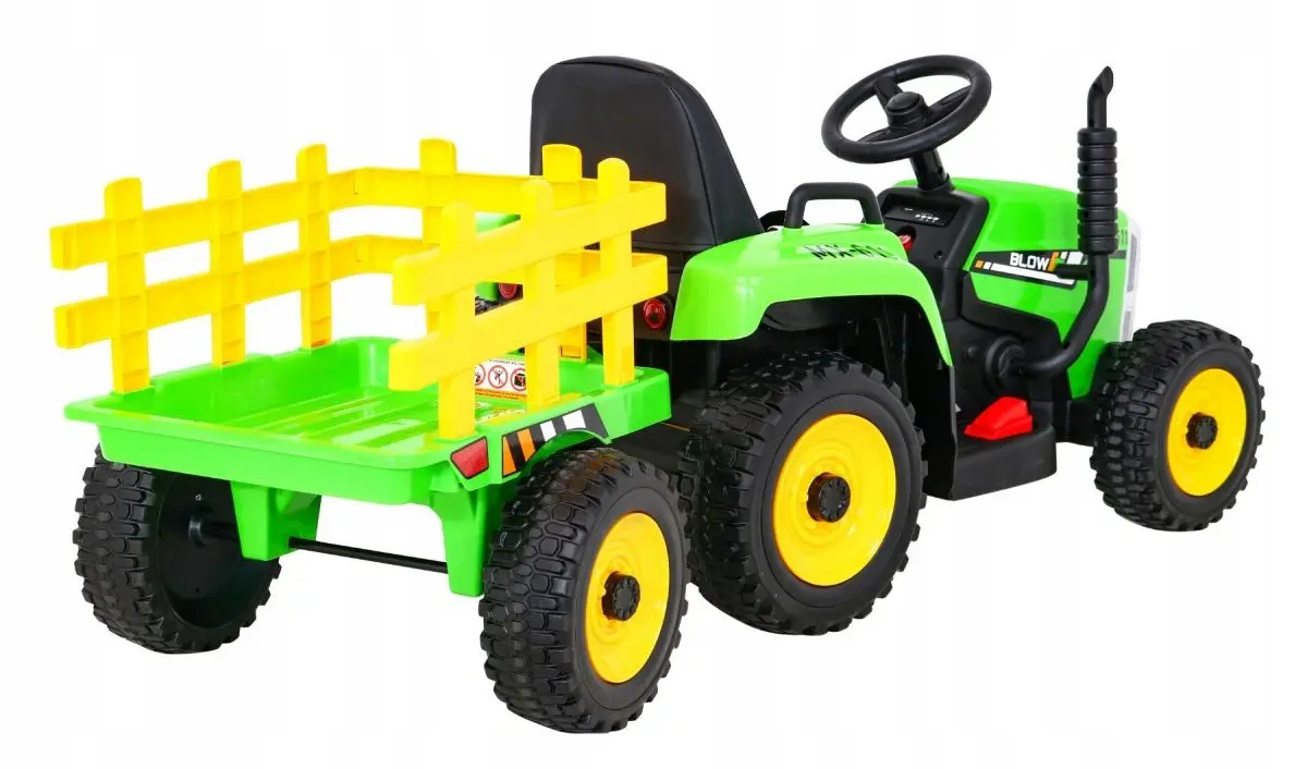 Tractor electric cu remorcă Ramiz Blow (Green)