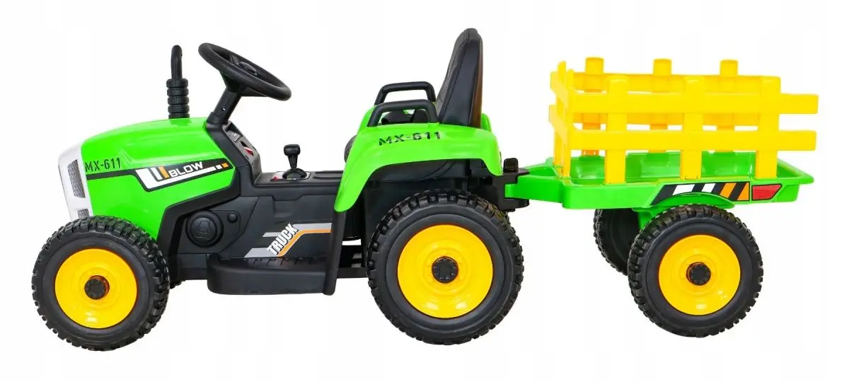 Tractor electric cu remorcă Ramiz Blow (Green)