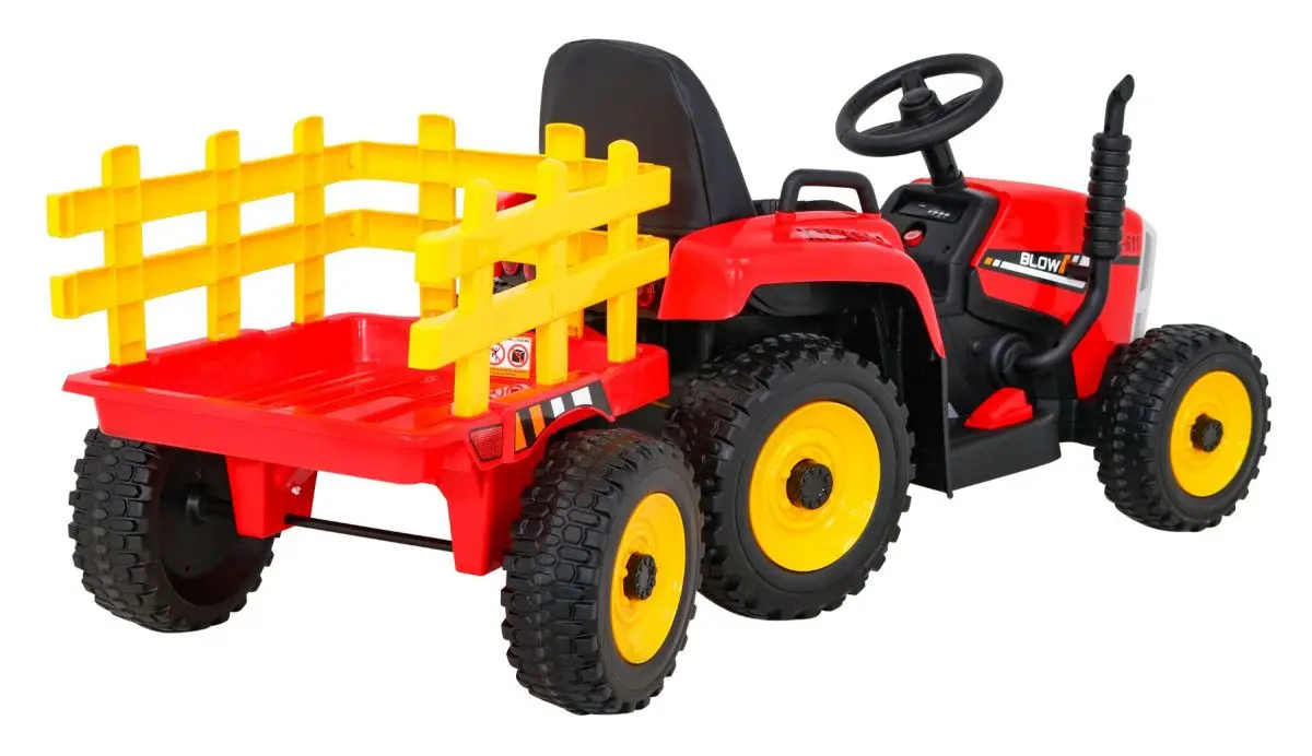 Tractor electric cu remorcă Ramiz Blow (Red) - 6