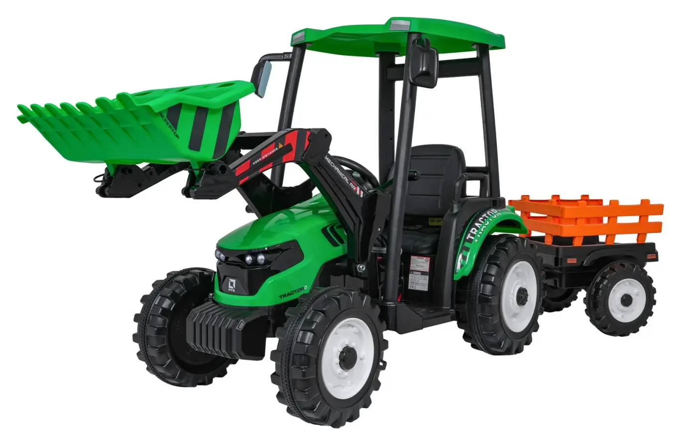 Электротрактор с прицепом Ramiz Mega D68 (Green)