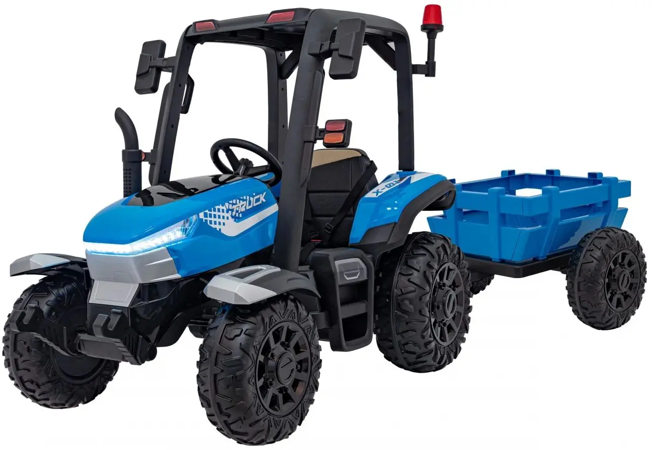 Tractor electric cu remorca Ramiz Tractor Vehicle Blast With Trailer (Blue)