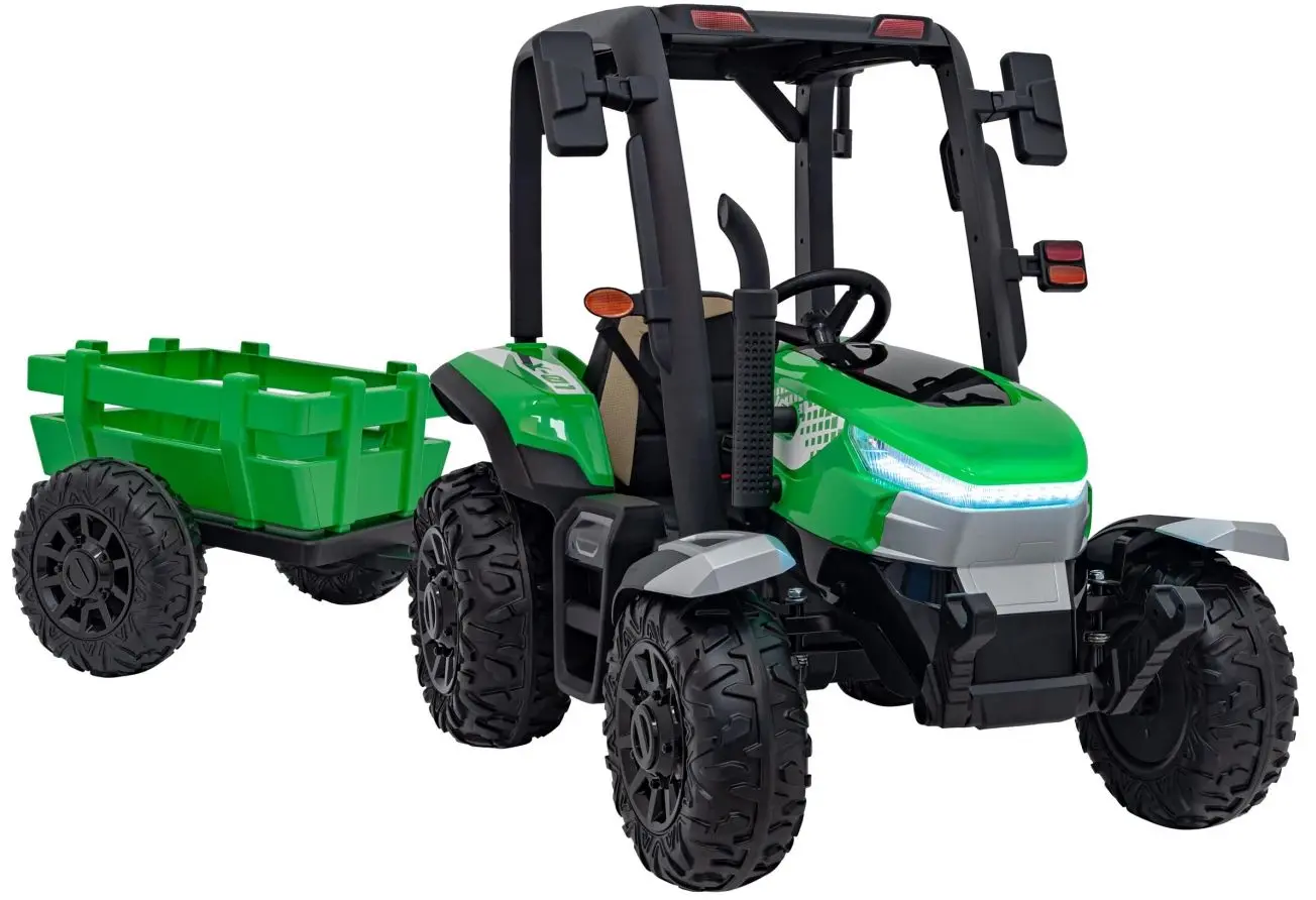 Tractor electric cu remorca Ramiz Tractor Vehicle Blast With Trailer (Green) - 3
