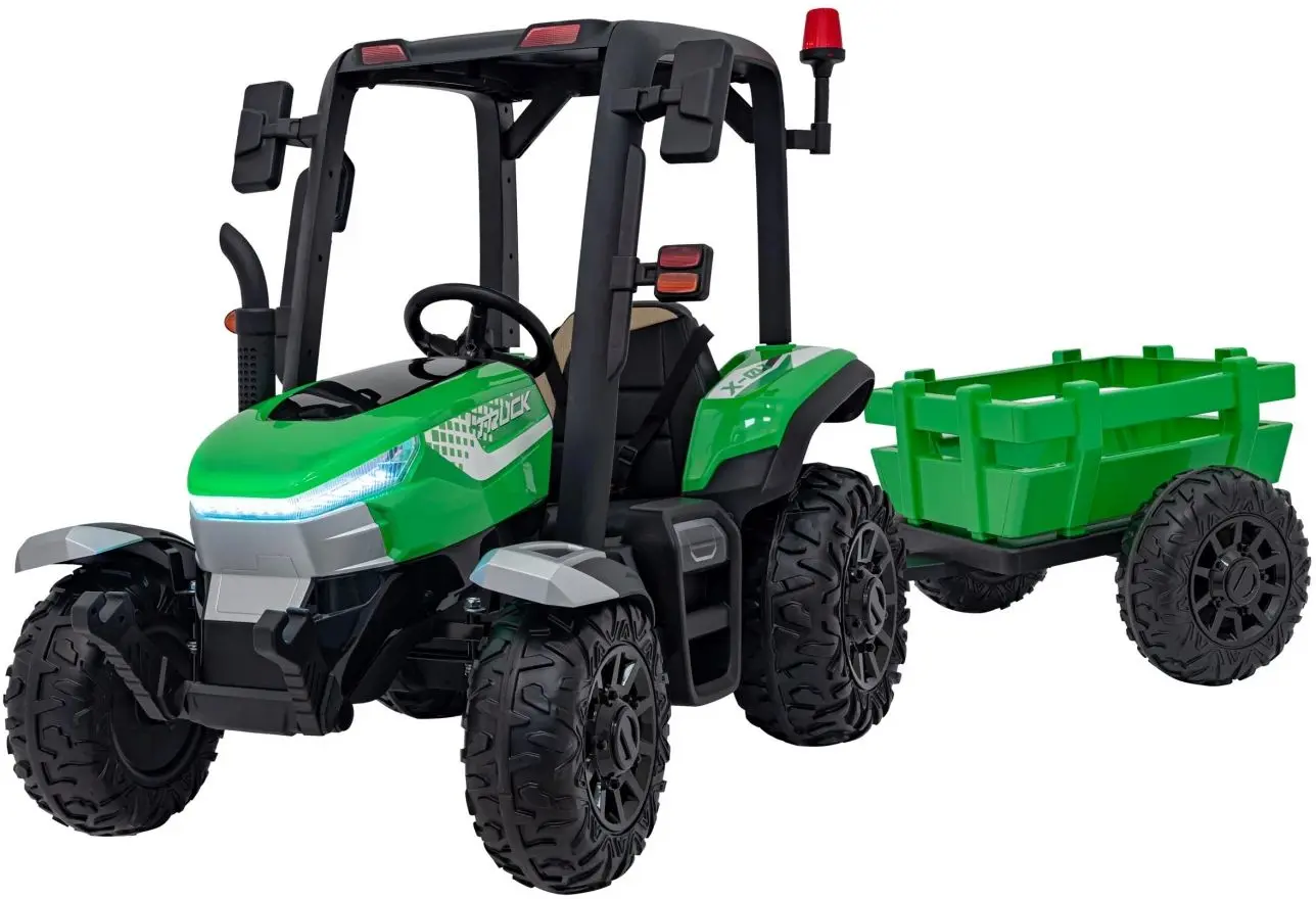 Tractor electric cu remorca Ramiz Tractor Vehicle Blast With Trailer (Green)