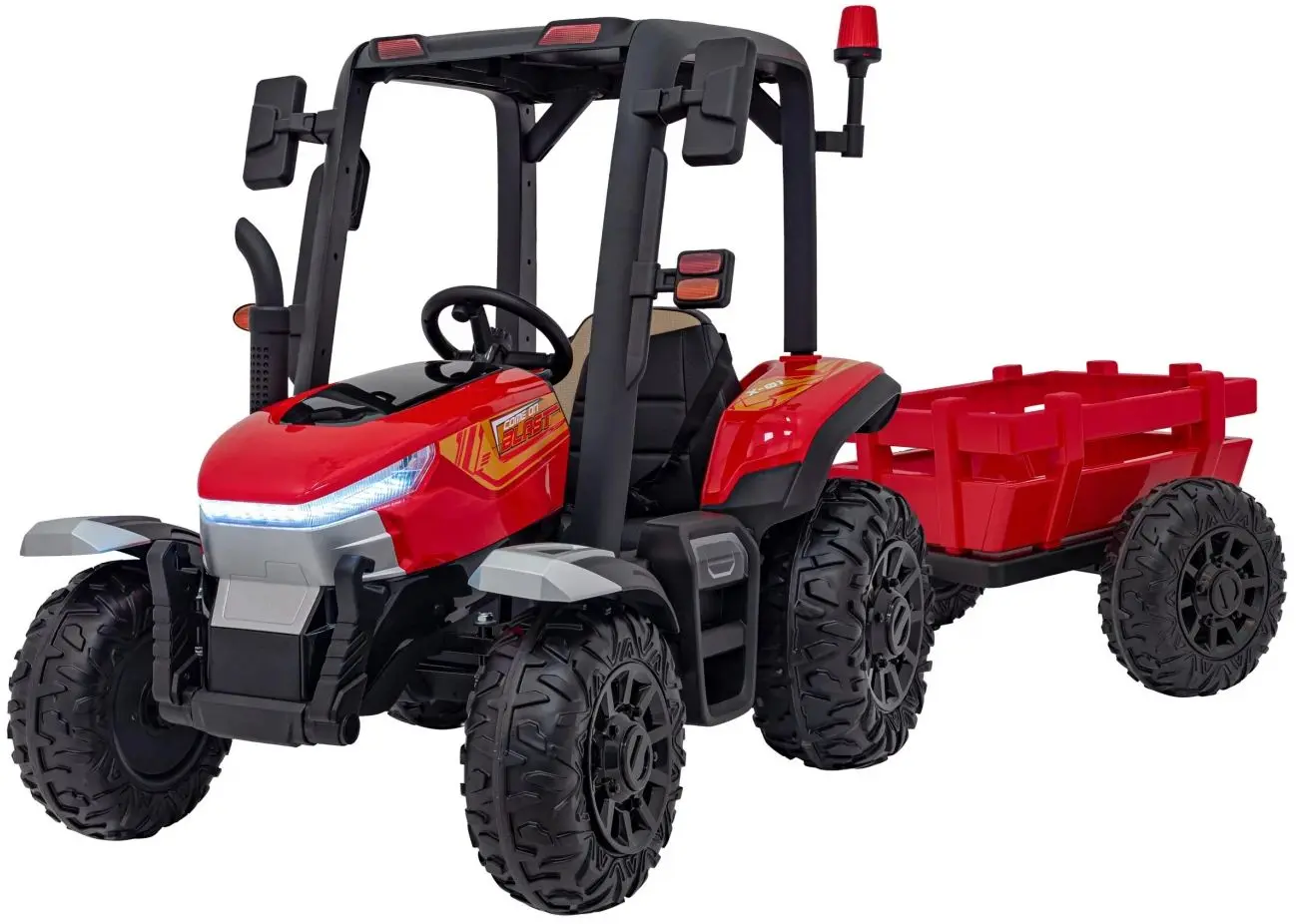 Tractor electric cu remorca Ramiz Tractor Vehicle Blast With Trailer (Red)