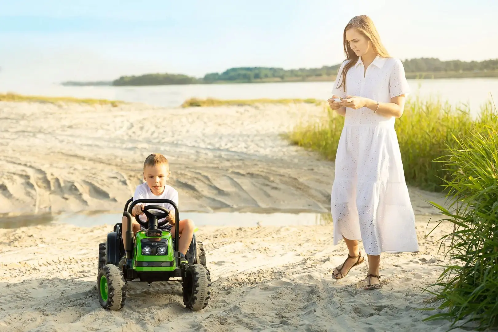 Электротрактор с прицепом Toyz Hector (Green) - 4